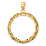 Load image into Gallery viewer, 10K Yellow Gold Beaded 1/2 oz American Eagle Panda US $10 Dollar Liberty Indian Coin Holder Bezel Pendant Prong for 27 mm Coins
