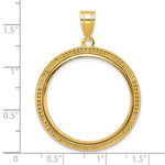 Load image into Gallery viewer, 10K Yellow Gold Beaded 1/2 oz American Eagle Panda US $10 Dollar Liberty Indian Coin Holder Bezel Pendant Prong for 27 mm Coins

