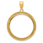 Load image into Gallery viewer, 10K Yellow Gold Beaded 1/2 oz American Eagle Panda US $10 Dollar Liberty Indian Coin Holder Bezel Pendant Prong for 27 mm Coins
