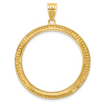 Afbeelding in Gallery-weergave laden, 10K Yellow Gold Beaded 1 oz American Eagle Cat Krugerrand Coin Holder Bezel Pendant Prong for 32.7 mm Coins
