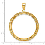 Afbeelding in Gallery-weergave laden, 10K Yellow Gold Beaded 1 oz American Eagle Cat Krugerrand Coin Holder Bezel Pendant Prong for 32.7 mm Coins
