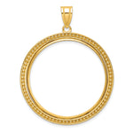 Afbeelding in Gallery-weergave laden, 10K Yellow Gold Beaded 1 oz American Eagle Cat Krugerrand Coin Holder Bezel Pendant Prong for 32.7 mm Coins

