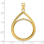 Charger l'image dans la galerie, 10K Yellow Gold Teardrop 1/2 oz American Eagle Panda US $10 Dollar Liberty Indian Coin Holder Bezel Pendant Prong for 27 mm Coins
