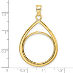將圖片載入圖庫檢視器 10K Yellow Gold Diamond Cut 1/4 oz American Eagle Panda 2 Rand US $5 Jamestown Coin Holder Bezel Pendant Prong for 22 mm Coins
