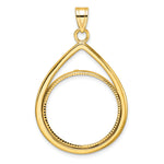 將圖片載入圖庫檢視器 10K Yellow Gold Diamond Cut 1/4 oz American Eagle Panda 2 Rand US $5 Jamestown Coin Holder Bezel Pendant Prong for 22 mm Coins
