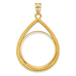 Load image into Gallery viewer, 10K Yellow Gold Diamond Cut 1/2 oz American Eagle Panda US $10 Dollar Liberty Indian Coin Holder Bezel Pendant Prong for 27 mm Coins
