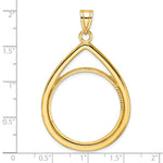 Load image into Gallery viewer, 10K Yellow Gold Diamond Cut 1/2 oz American Eagle Panda US $10 Dollar Liberty Indian Coin Holder Bezel Pendant Prong for 27 mm Coins
