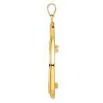 Indlæs billede til gallerivisning 10K Yellow Gold Diamond Cut Teardrop 1 oz American Eagle Cat Krugerrand Coin Holder Bezel Pendant Prong for 32.7 mm Coins
