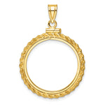 Załaduj obraz do przeglądarki galerii, 14K Yellow Gold Diamond Cut Rope Edge 1/4 oz American Eagle Panda 2 Rand US $5 Jamestown Coin Holder Bezel Pendant Charm Screw Top for 22 mm Coins
