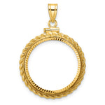 Załaduj obraz do przeglądarki galerii, 14K Yellow Gold Diamond Cut Rope Edge 1/4 oz American Eagle Panda 2 Rand US $5 Jamestown Coin Holder Bezel Pendant Charm Screw Top for 22 mm Coins
