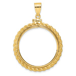 Indlæs billede til gallerivisning 14K Yellow Gold Rope Edge 1/2 oz American Eagle Panda US $10 Dollar Liberty Indian Coin Holder Bezel Pendant Charm Screw Top for 27 mm Coins
