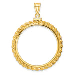 Załaduj obraz do przeglądarki galerii, 14K Yellow Gold Rope Edge Old US Series 1 oz Panda Australian Nugget Kangaroo Koala Coin Holder Bezel Pendant Charm Screw Top for 32 mm Coins
