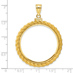 Załaduj obraz do przeglądarki galerii, 14K Yellow Gold Rope Edge Old US Series 1 oz Panda Australian Nugget Kangaroo Koala Coin Holder Bezel Pendant Charm Screw Top for 32 mm Coins
