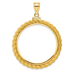 Załaduj obraz do przeglądarki galerii, 14K Yellow Gold Rope Edge Old US Series 1 oz Panda Australian Nugget Kangaroo Koala Coin Holder Bezel Pendant Charm Screw Top for 32 mm Coins

