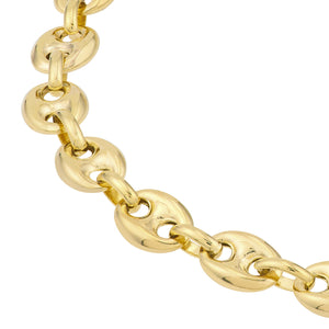 14k Yellow Gold Puff Carabiner Bracelet Anklet Choker Necklace Pendant Chain