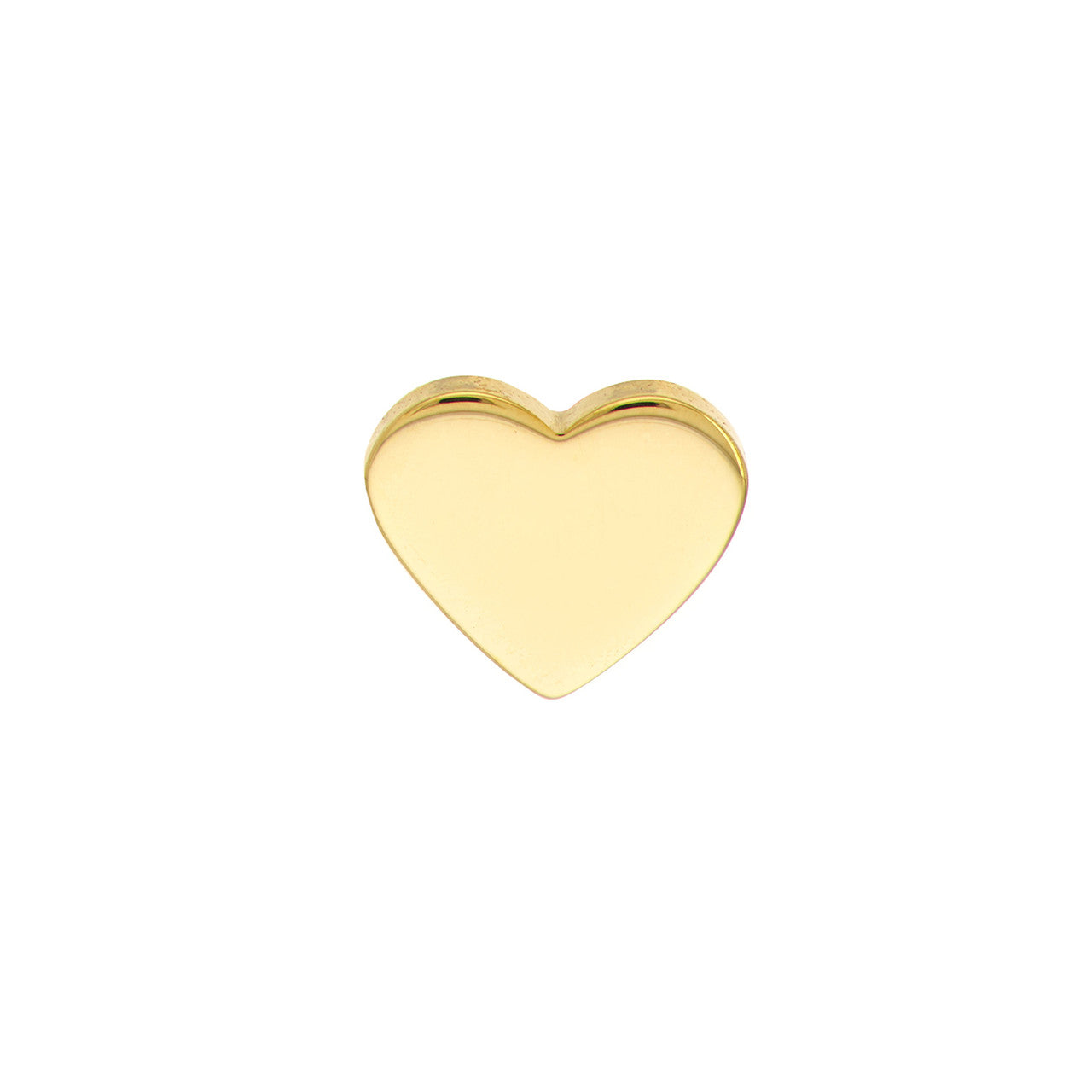 14k Yellow Gold Classic Flat Heart Stud Earrings Post Back