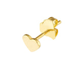 Charger l&#39;image dans la galerie, 14k Yellow Gold Classic Flat Heart Stud Earrings Post Back
