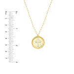 將圖片載入圖庫檢視器 14k Yellow Gold Cutout Cross Round Medallion Pendant Charm Necklace
