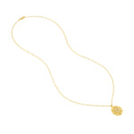 Charger l&#39;image dans la galerie, 14k Yellow Gold Diamond Lotus Flower Round Floral Medallion Pendant Charm Necklace
