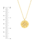 將圖片載入圖庫檢視器 14k Yellow Gold Diamond Lotus Flower Round Floral Medallion Pendant Charm Necklace
