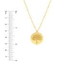 Afbeelding in Gallery-weergave laden, 14k Yellow Gold Diamond Tree of Life Round Medallion Pendant Charm Necklace
