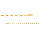 Lade das Bild in den Galerie-Viewer, 14k Yellow Gold Half Paper Clip Half Curb Bracelet Anklet Choker Necklace Pendant Chain
