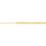Afbeelding in Gallery-weergave laden, 14k Yellow Gold Half Paper Clip Half Curb Bracelet Anklet Choker Necklace Pendant Chain
