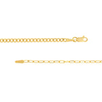 이미지를 갤러리 뷰어에 로드 , 14k Yellow Gold Half Paper Clip Half Curb Bracelet Anklet Choker Necklace Pendant Chain
