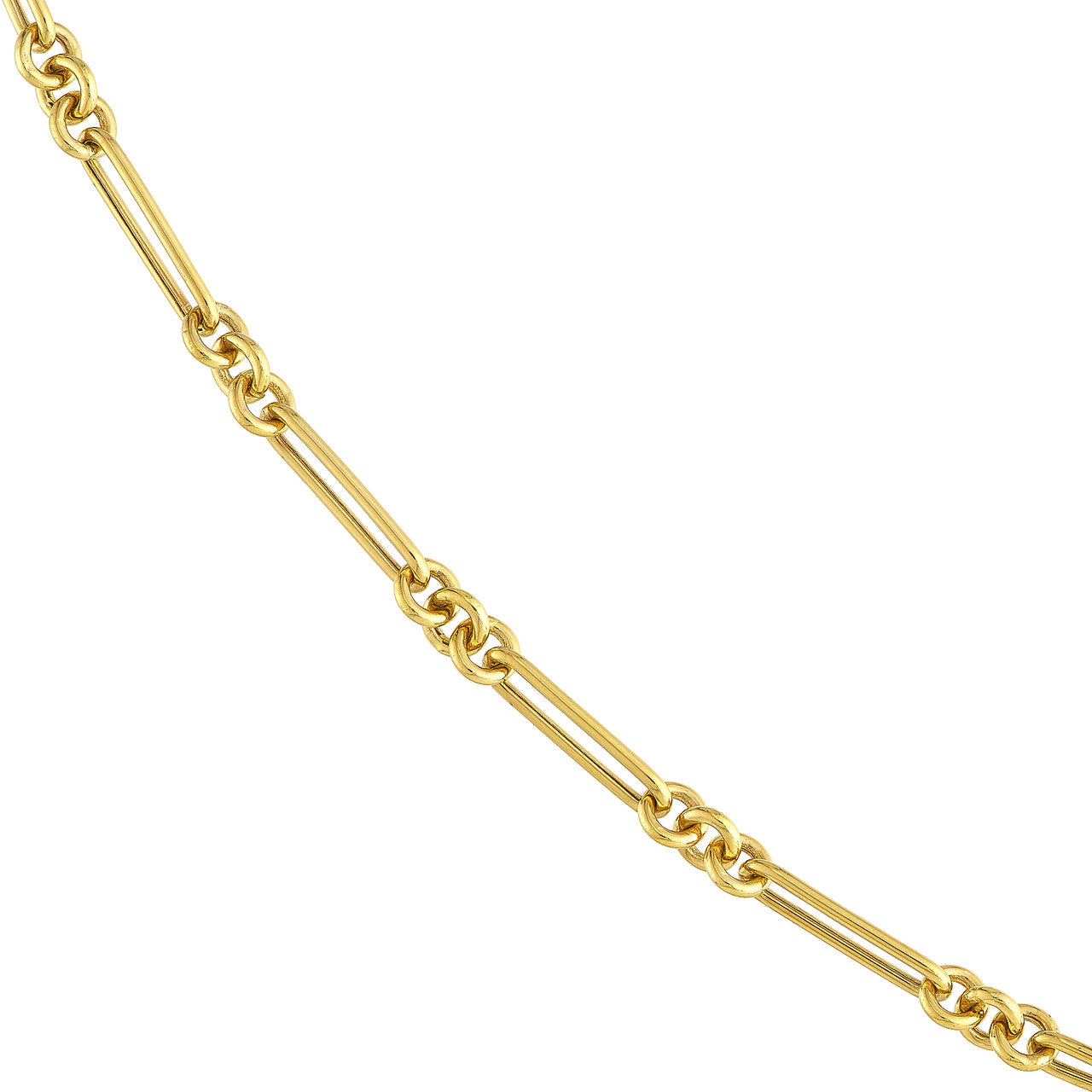 14k Yellow Gold Fancy Rounded Paper Clip Link Bracelet Anklet Choker Necklace Pendant Chain