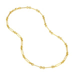 이미지를 갤러리 뷰어에 로드 , 14k Yellow Gold Fancy Rounded Paper Clip Link Bracelet Anklet Choker Necklace Pendant Chain
