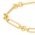 이미지를 갤러리 뷰어에 로드 , 14k Yellow Gold Fancy Rounded Paper Clip Link Bracelet Anklet Choker Necklace Pendant Chain

