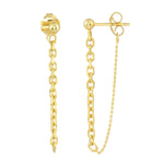 Afbeelding in Gallery-weergave laden, 14k Yellow Gold Front to Back Chain Drape Dangle Earrings
