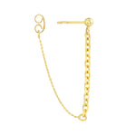 Afbeelding in Gallery-weergave laden, 14k Yellow Gold Front to Back Chain Drape Dangle Earrings
