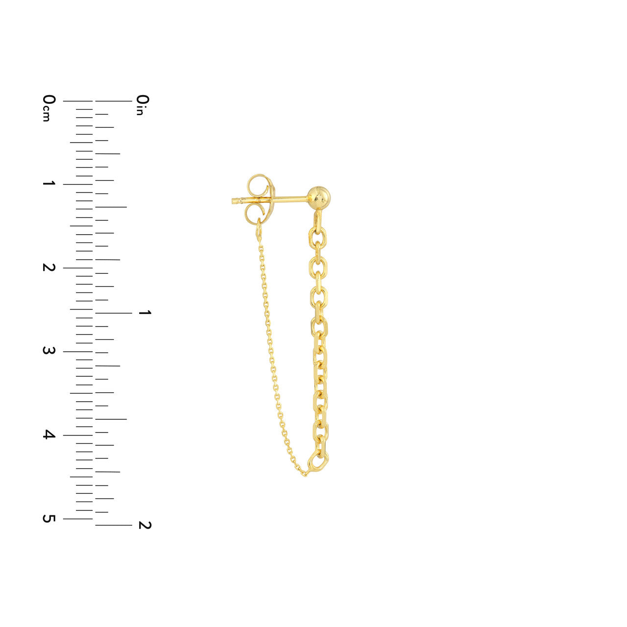 14k Yellow Gold Front to Back Chain Drape Dangle Earrings