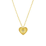 Afbeelding in Gallery-weergave laden, 14k Yellow Gold Diamond Radiant Heart Talisman Pendant Charm Necklace
