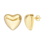 画像をギャラリービューアに読み込む, 14k Yellow Gold Puff Bubble Heart Post Stud Earrings
