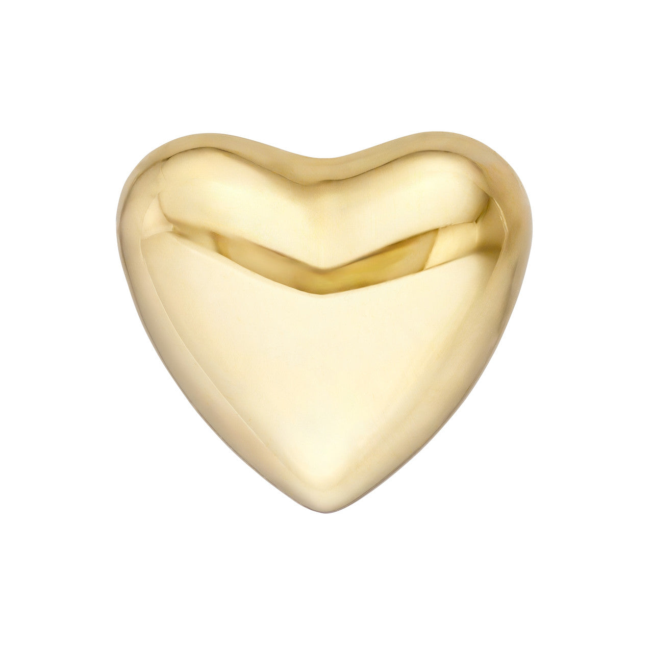 14k Yellow Gold Puff Bubble Heart Post Stud Earrings