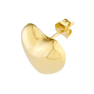 14k Yellow Gold Puff Bubble Heart Post Stud Earrings