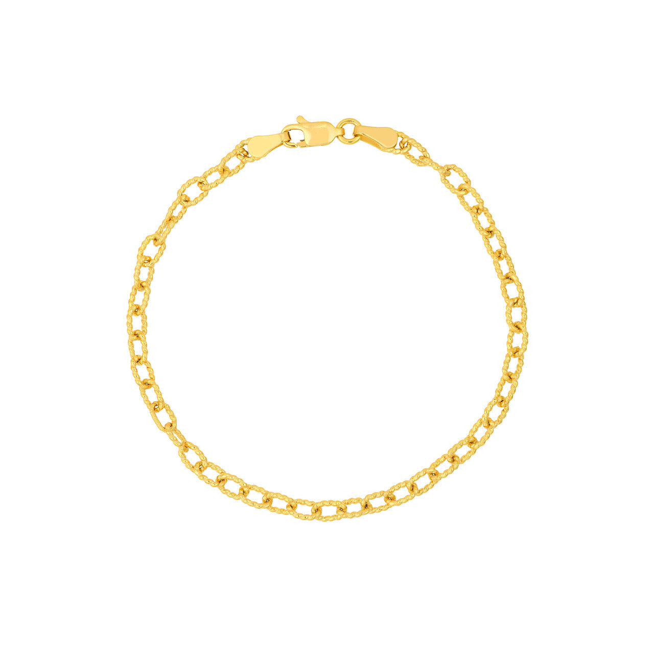 14k Yellow Gold Twisted Forzentina Bracelet Choker Necklace Pendant Chain