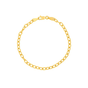 14k Yellow Gold Twisted Forzentina Bracelet Choker Necklace Pendant Chain