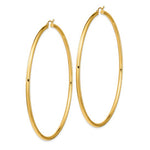 Load image into Gallery viewer, 14K Yellow Gold Round Extra Large Giant Gigantic Big Classic Hoop Earrings 90mm x 3mm
