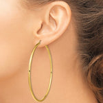 Load image into Gallery viewer, 14K Yellow Gold Round Extra Large Giant Gigantic Big Classic Hoop Earrings 90mm x 3mm
