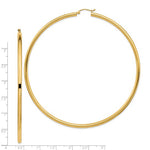 Load image into Gallery viewer, 14K Yellow Gold Round Extra Large Giant Gigantic Big Classic Hoop Earrings 90mm x 3mm

