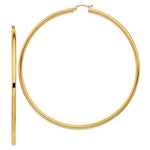 Load image into Gallery viewer, 14K Yellow Gold Round Extra Large Giant Gigantic Big Classic Hoop Earrings 90mm x 3mm
