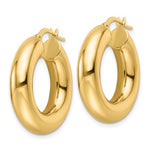Charger l'image dans la galerie, 14K Yellow Gold Round Classic Hoop Earrings 25mm x 6mm
