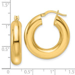 Charger l'image dans la galerie, 14K Yellow Gold Round Classic Hoop Earrings 25mm x 6mm
