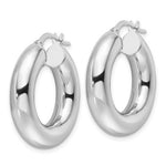 Load image into Gallery viewer, 14K White Gold Round Classic Hoop Earrings 25mm x 6mm
