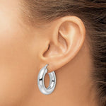 Load image into Gallery viewer, 14K White Gold Round Classic Hoop Earrings 25mm x 6mm
