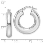 Load image into Gallery viewer, 14K White Gold Round Classic Hoop Earrings 25mm x 6mm
