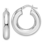 Load image into Gallery viewer, 14K White Gold Round Classic Hoop Earrings 25mm x 6mm
